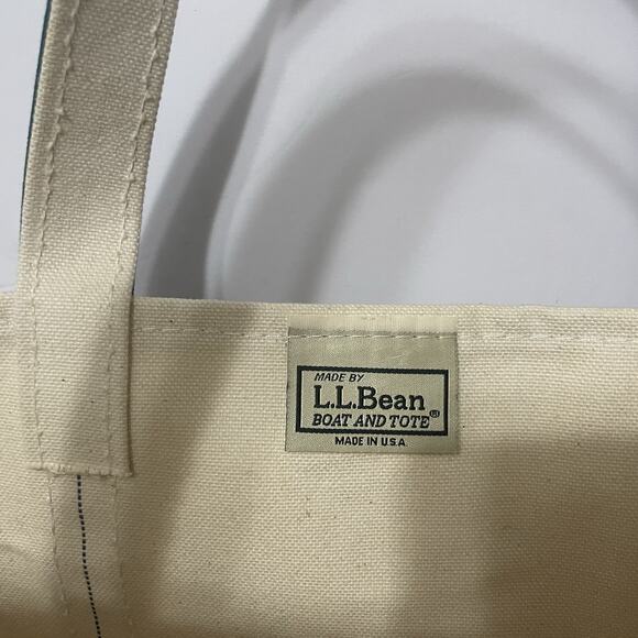 LL Bean Boat and Tote Canvas Bag Meduim USA Teal Blue Embroidered MiMi -See Pics - Picture 4 of 16